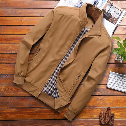 Jaqueta bomber slim casual sólida da moda primavera/outono 2025