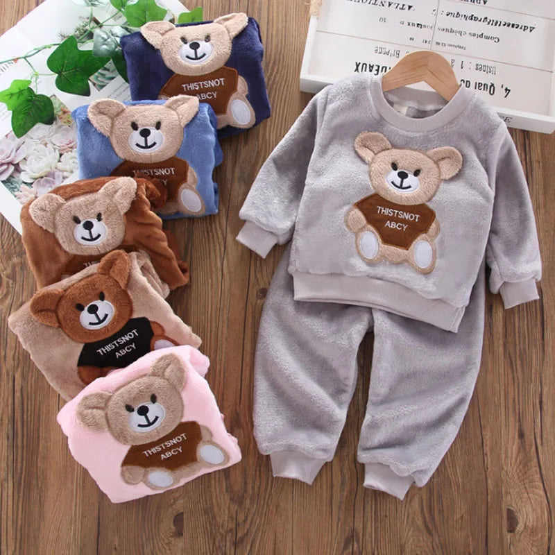Novos conjuntos de roupas de inverno para bebês, meninas e meninos