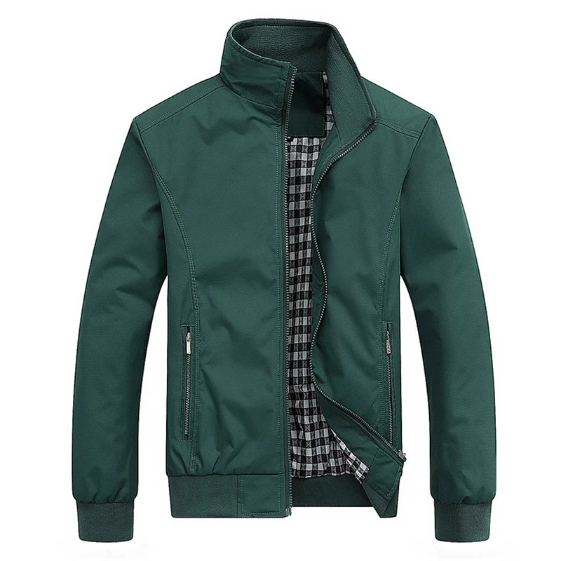 Jaqueta bomber slim casual sólida da moda primavera/outono 2025
