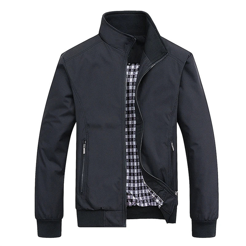 Jaqueta bomber slim casual sólida da moda primavera/outono 2025