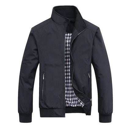 Jaqueta bomber slim casual sólida da moda primavera/outono 2025