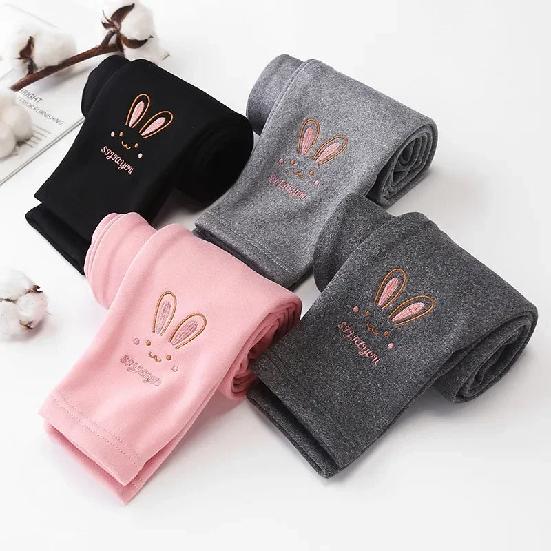 Calça legging infantil de veludo para meninas, calça grossa e quente
