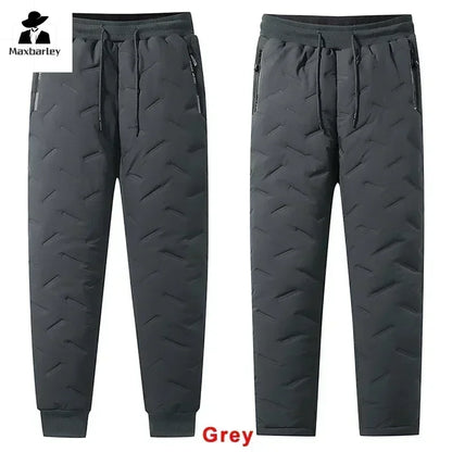 Calças de inverno de algodão com penas masculinas