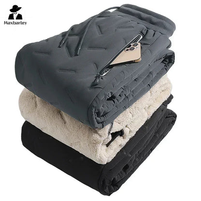 Calças de inverno de algodão com penas masculinas
