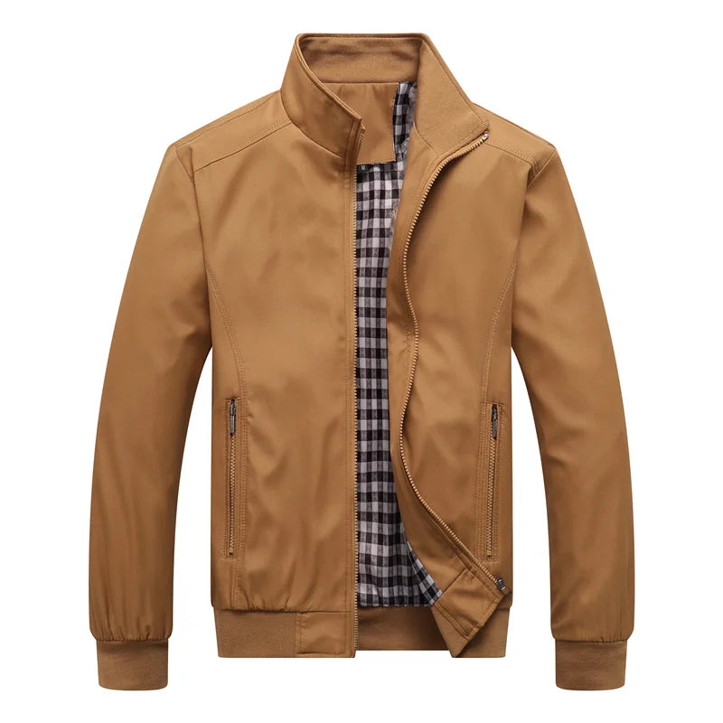 Jaqueta bomber slim casual sólida da moda primavera/outono 2025