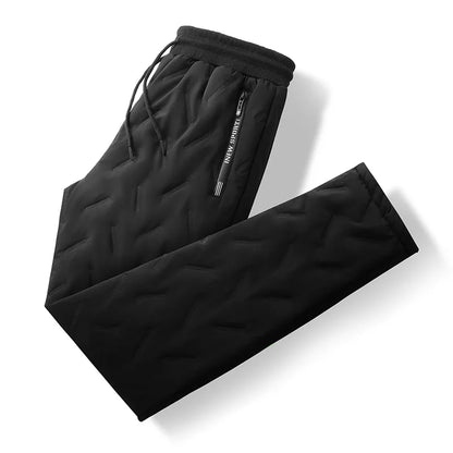 Calças de inverno de algodão com penas masculinas