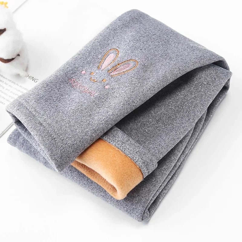 Calça legging infantil de veludo para meninas, calça grossa e quente