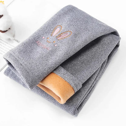 Calça legging infantil de veludo para meninas, calça grossa e quente
