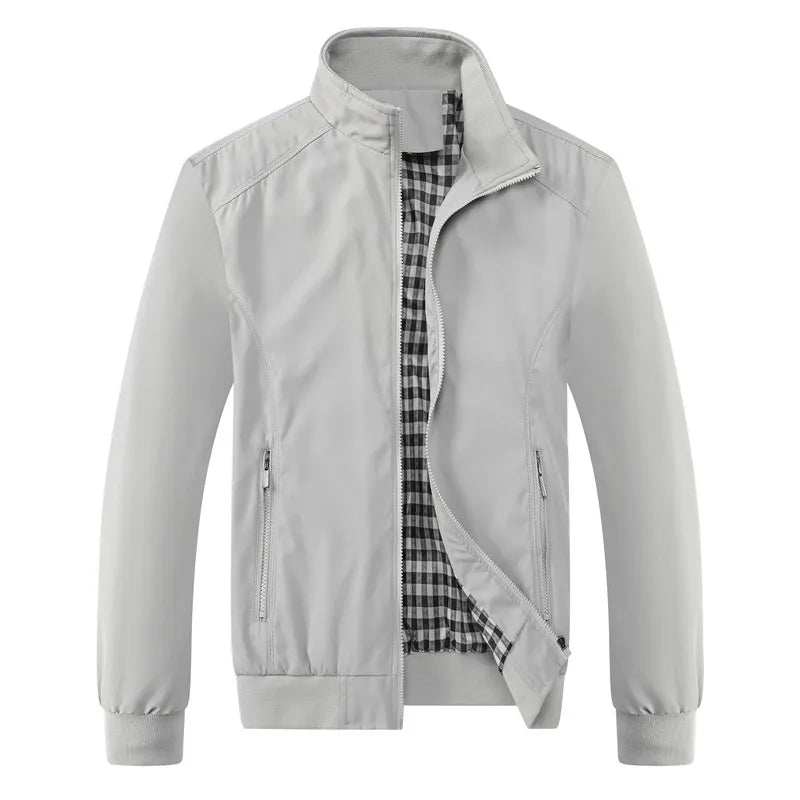 Jaqueta bomber slim casual sólida da moda primavera/outono 2025