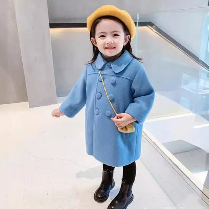 Casaco longo de algodão da moda para meninas