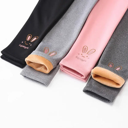 Calça legging infantil de veludo para meninas, calça grossa e quente