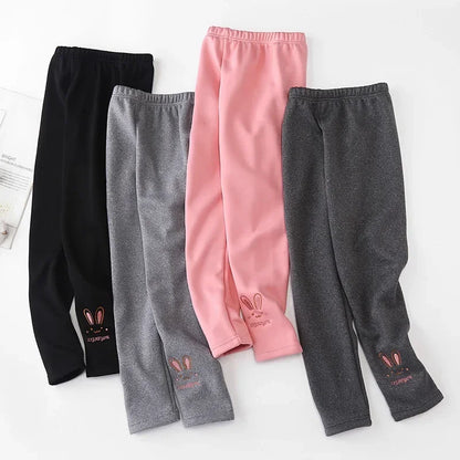 Calça legging infantil de veludo para meninas, calça grossa e quente
