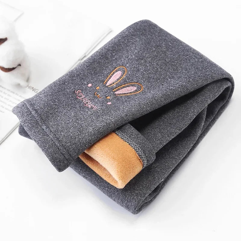 Calça legging infantil de veludo para meninas, calça grossa e quente