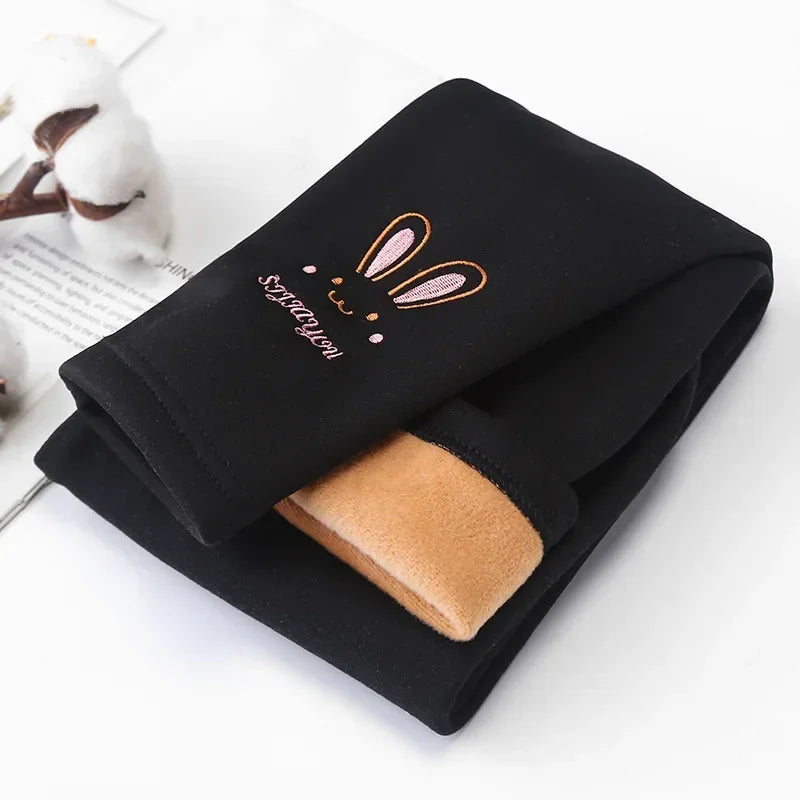 Calça legging infantil de veludo para meninas, calça grossa e quente